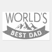世界の最高のパパ父の日 長方形シール (正面)