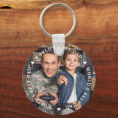 世界の最高のパパ父モダン子写真 キーホルダー (正面)