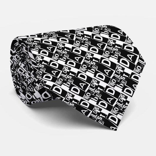 世界の最高のパパ白黒タイポグラフィパターン ネクタイ (ロール)