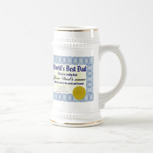 世界の最高のパパ認定証Beer Stein Mug ビールジョッキ