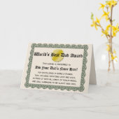 世界の最高のパパ賞証票 カード (黄色い花)