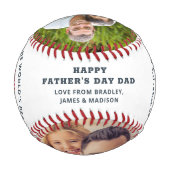 世界の最高のパパ野球カスタムの写真名 野球ボール (裏面)