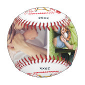 世界の最高のパパ野球カスタムの写真名 野球ボール (正面)