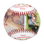 世界の最高のパパ野球カスタムの写真名 野球ボール (正面)