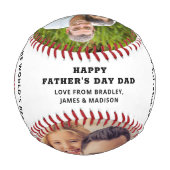世界の最高のパパ野球カスタムの写真名 野球ボール (裏面)