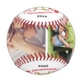 世界の最高のパパ野球カスタムの写真名 野球ボール (正面)