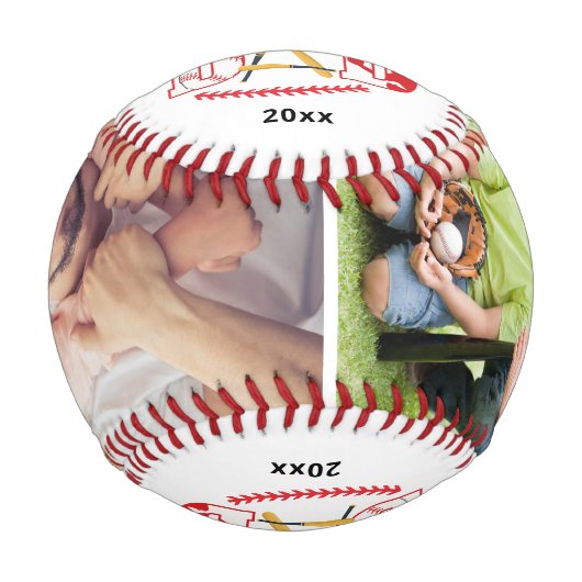 世界の最高のパパ野球カスタムの写真名 野球ボール (正面)