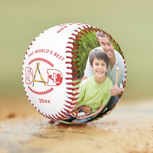 世界の最高のパパ野球カスタムの写真名 野球ボール