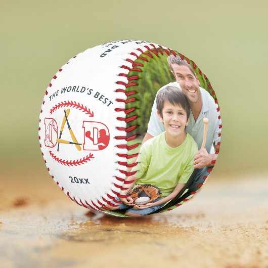 世界の最高のパパ野球カスタムの写真名 野球ボール