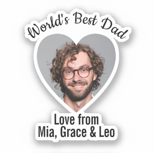 世界の最高のパパ顔個人 シール (正面)