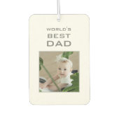 世界の最高のパパ2写真カスタム カーエアーフレッシュナー (正面)