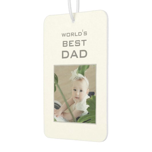 世界の最高のパパ2写真カスタム カーエアーフレッシュナー (左)