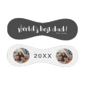 世界の最高のパパ2枚の写真、年、名前 野球ボール (パネル)