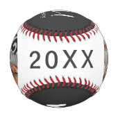 世界の最高のパパ2枚の写真、年、名前 野球ボール (裏面)