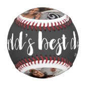 世界の最高のパパ2枚の写真、年、名前 野球ボール (正面)