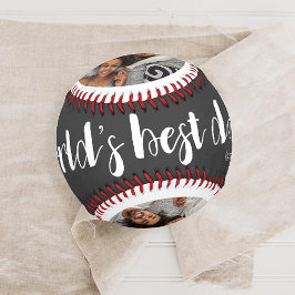 世界の最高のパパ2枚の写真、年、名前 野球ボール