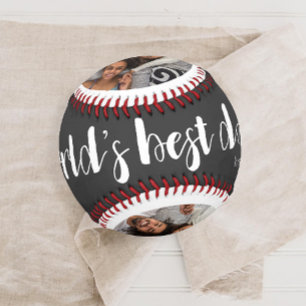 世界の最高のパパ2枚の写真、年、名前 野球ボール