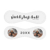 世界の最高のパパ2枚の写真、年、名前 野球ボール (パネル)