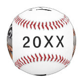 世界の最高のパパ2枚の写真、年、名前 野球ボール (裏面)
