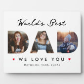 世界の最高のパパ3フォトコラージュ フォトプラーク (正面)