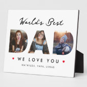 世界の最高のパパ3フォトコラージュ フォトプラーク (側面)