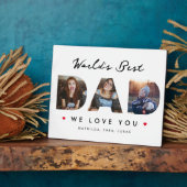 世界の最高のパパ3フォトコラージュ フォトプラーク (側面)