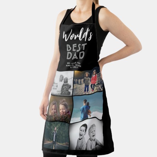 世界の最高のパパ6カスタムフォトコラージュ エプロン (インサイチュ)