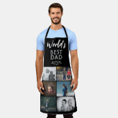 世界の最高のパパ6カスタムフォトコラージュ エプロン (着用した状態)