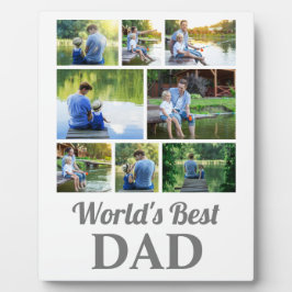 世界の最高のパパ8フォトコラージュ父の日 フォトプラーク