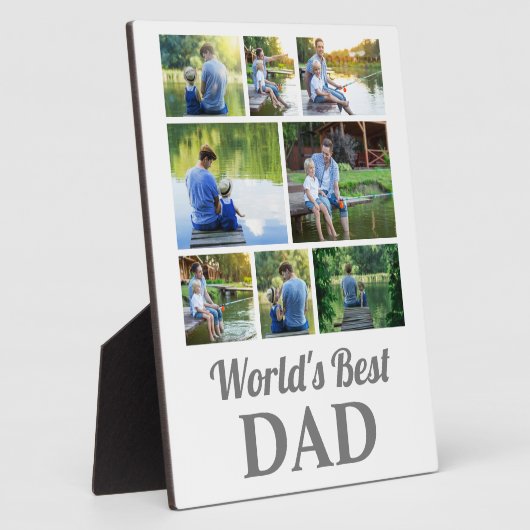 世界の最高のパパ8フォトコラージュ父の日 フォトプラーク (側面)