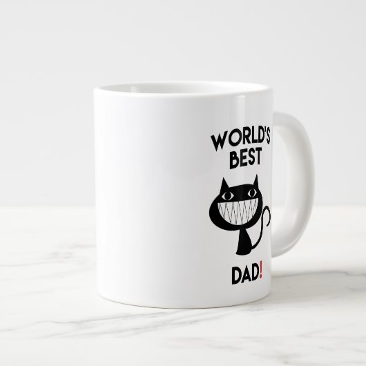世界の最高のパパ!おもしろい猫 ジャンボコーヒーマグカップ (正面右)