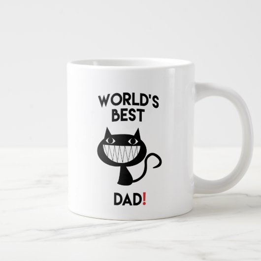 世界の最高のパパ!おもしろい猫 ジャンボコーヒーマグカップ (右)