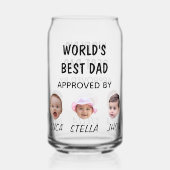 世界の最高のパパ | カスタムベビー顔 ガラス缶 (裏面)