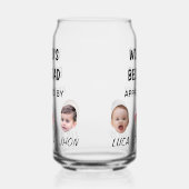世界の最高のパパ | カスタムベビー顔 ガラス缶 (左)