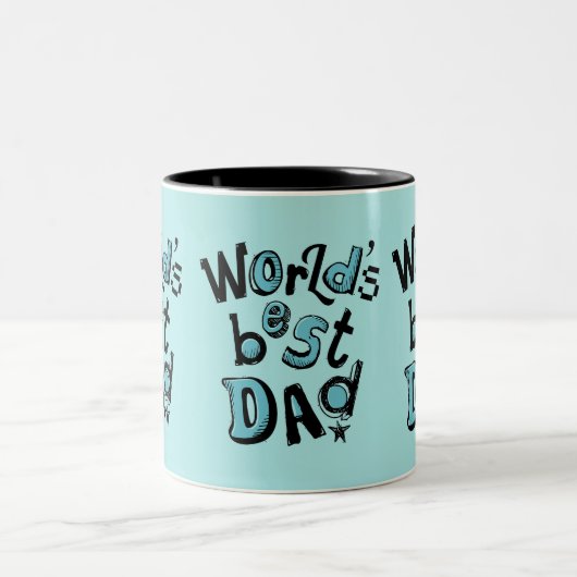 世界の最高のパパ ツートーンマグカップ (中央)