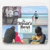 世界の最高のパパ |フォトカスタムコラージュ マウスパッド (正面)