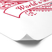 世界の最高のパパ!フォト赤いハート ポスター (角)