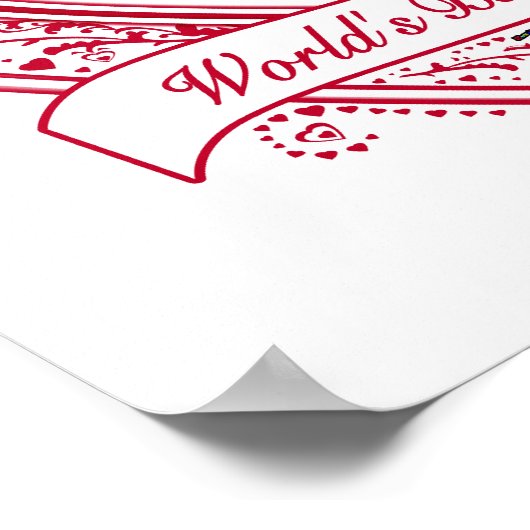 世界の最高のパパ!フォト赤いハート ポスター (角)