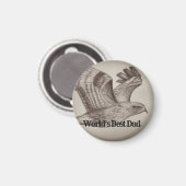 世界の最高のパパ マグネット (正面/裏面)