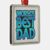 世界の最高のパパ メタルオーナメント (右)