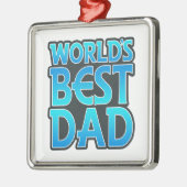 世界の最高のパパ メタルオーナメント (左)