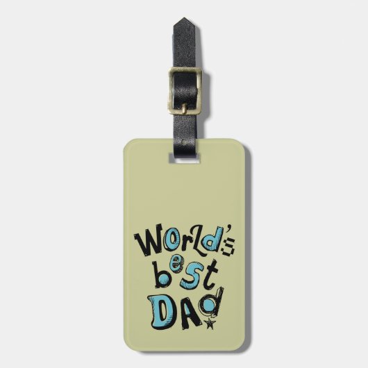 世界の最高のパパ ラゲッジタグ (正面縦)