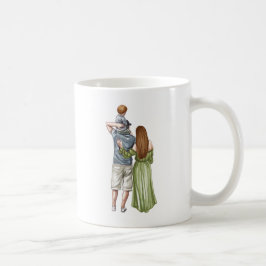 世界の最高のパパ、息子と母の家族 コーヒーマグカップ