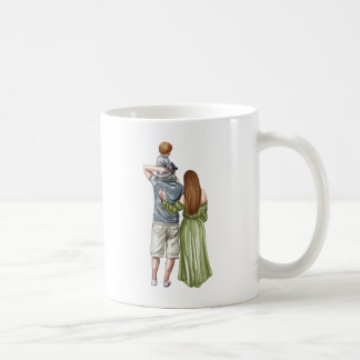 世界の最高のパパ、息子と母の家族 コーヒーマグカップ