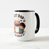 世界の最高のパパ – 愛するイスラム教徒の父 マグカップ (正面右)