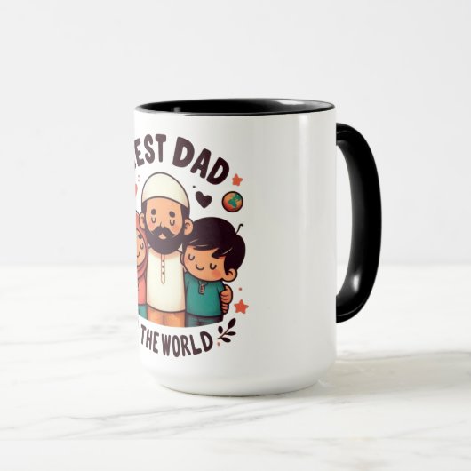 世界の最高のパパ – 愛するイスラム教徒の父 マグカップ (正面右)