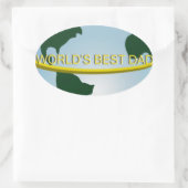 世界の最高のパパ 楕円形シール (バッグ)