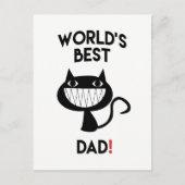 世界の最高のパパ!漫画おもしろい猫はがき ポストカード (正面)