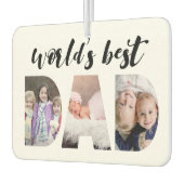 世界の最高のパパ |父の日の写真 カーエアーフレッシュナー (左)