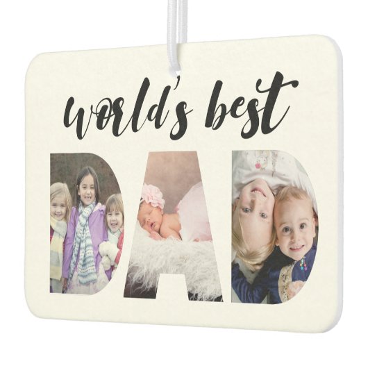 世界の最高のパパ |父の日の写真 カーエアーフレッシュナー (左)